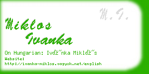 miklos ivanka business card